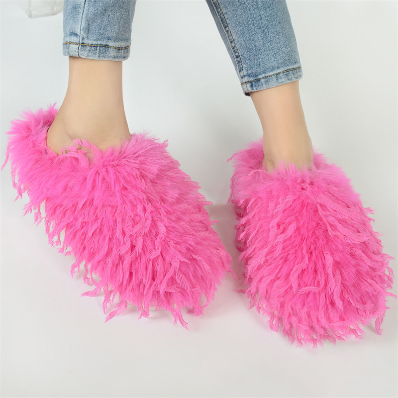 冬用の女性用スリッパ。ふわふわのフェイクファー素材で、屋外で - Women'S Shoes Clogs のレビューと価格