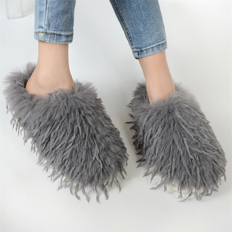 冬用の女性用スリッパ。ふわふわのフェイクファー素材で、屋外で - Women'S Shoes Clogs のレビューと価格