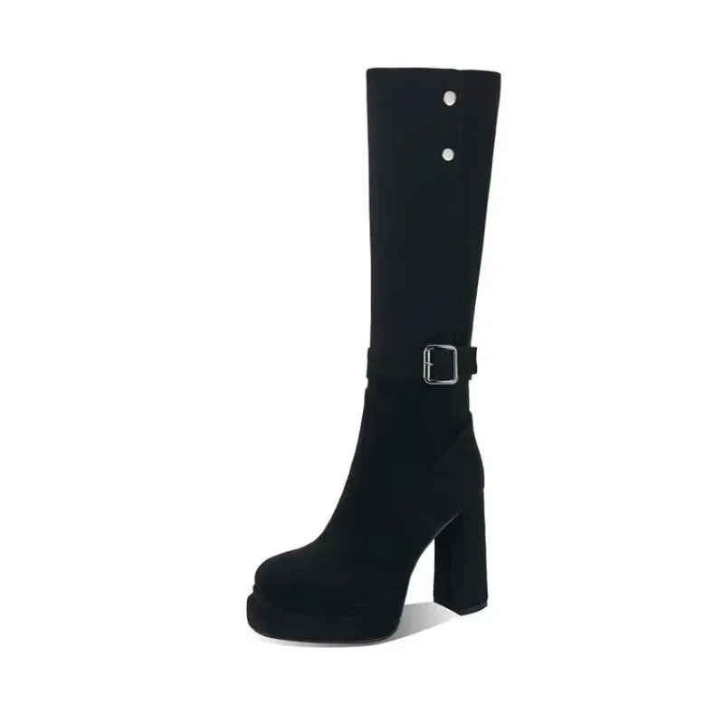 レディース 厚底 ハイヒール 2025年 秋冬新作 ストレッ - Knee High Boots Women のレビューと価格