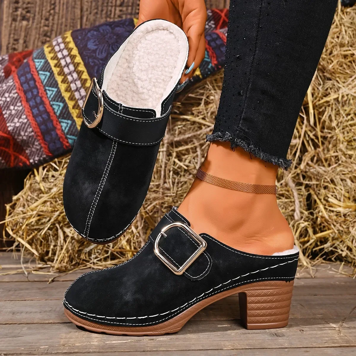 レディース ミュール スリッパ 厚底 クロッグシューズ つま - Women'S Shoes Clogs のレビューと価格