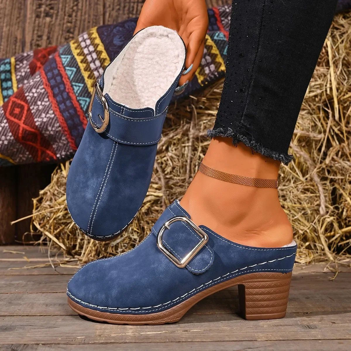 レディース ミュール スリッパ 厚底 クロッグシューズ つま - Women'S Shoes Clogs のレビューと価格