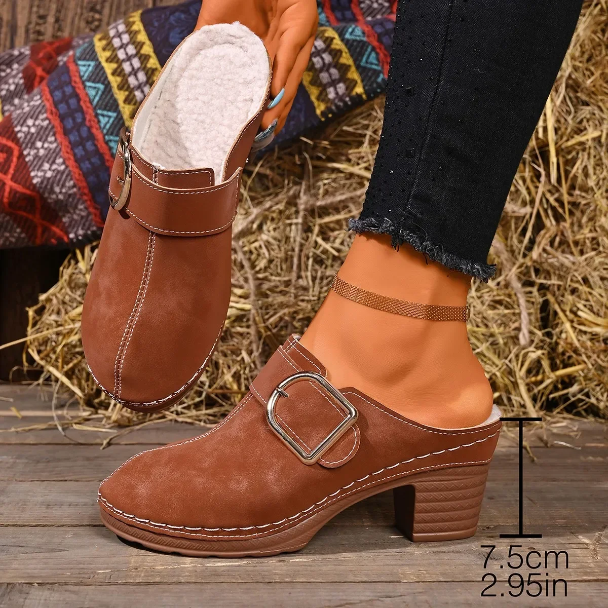 レディース ミュール スリッパ 厚底 クロッグシューズ つま - Women'S Shoes Clogs のレビューと価格